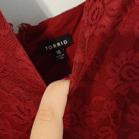 Torrid red lace overlay dress - Picture 3 of 3